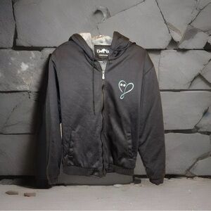 Kiwi Lou Love And Infinity Barbell Weight Lifting Fleece Lined Hoodie Size Med